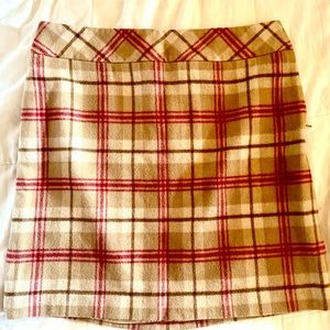 Loft shirt. Cream and cranberry colors.  Size 8.